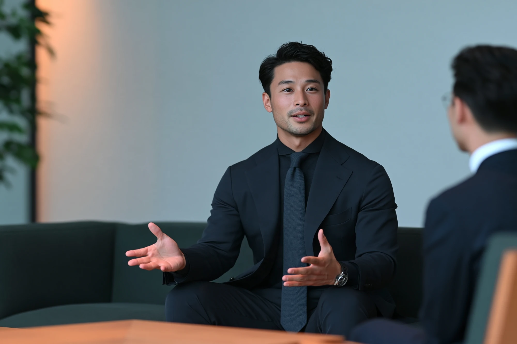 A candidate answering in an interview